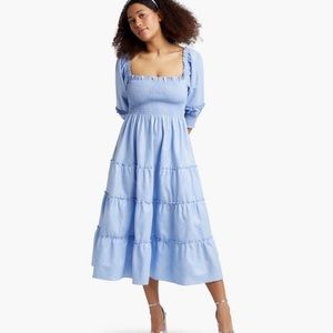 NWOT Hill House Home Nesli Nap Dress-Light Blue Glitter Check